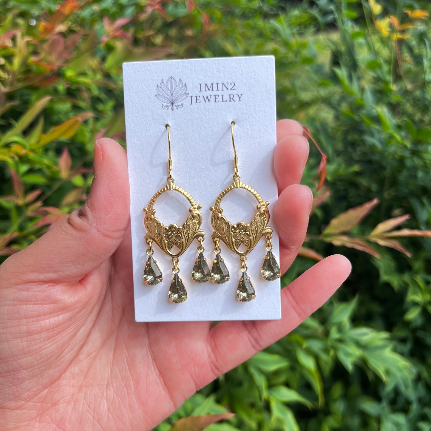 Art Nouveau Black Diamond Earrings