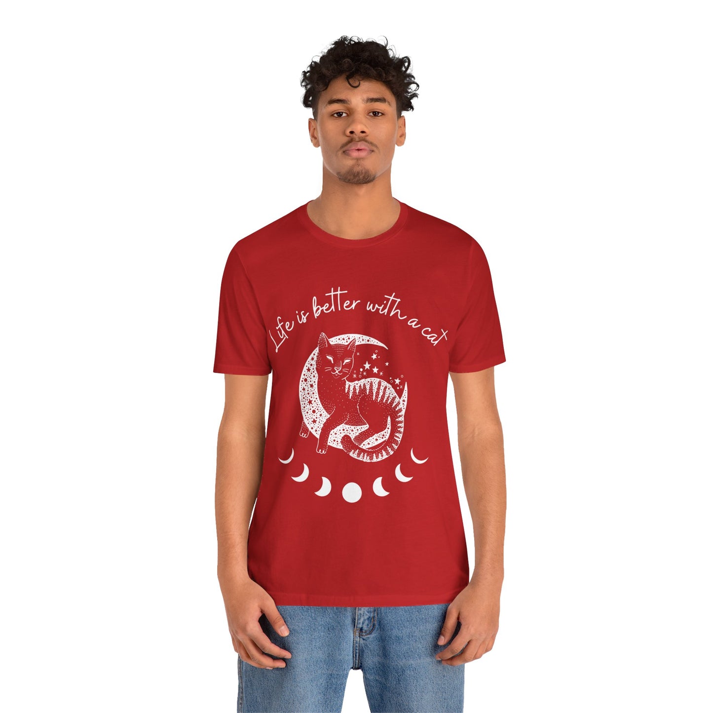 Life is better with a cat - Unisex Jersey Short Sleeve Tee