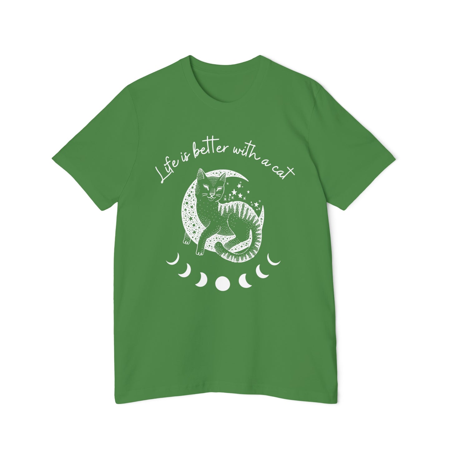 Life is better with a cat - Unisex Short-Sleeve Jersey T-Shirt