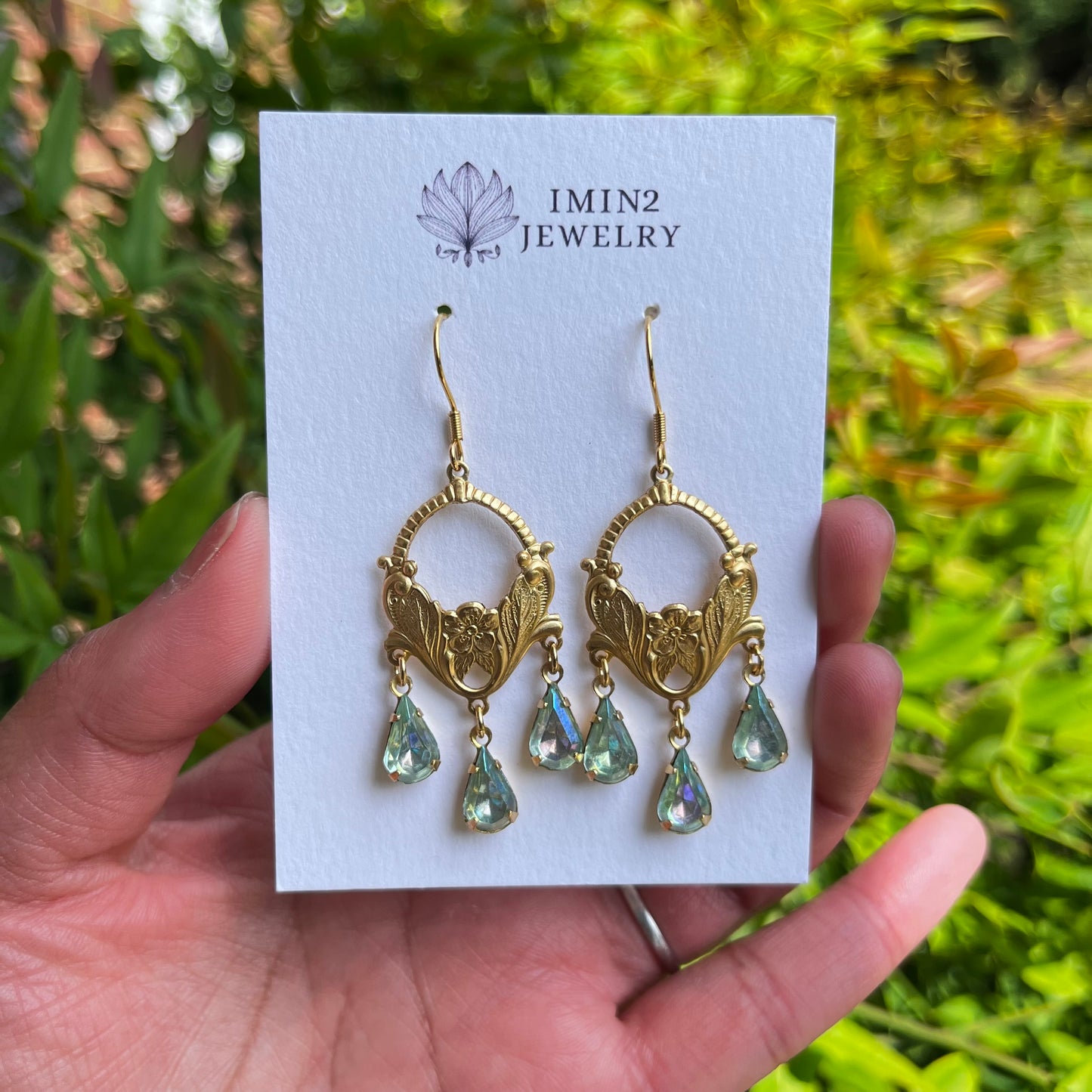 Art Nouveau Aquamarine Earrings