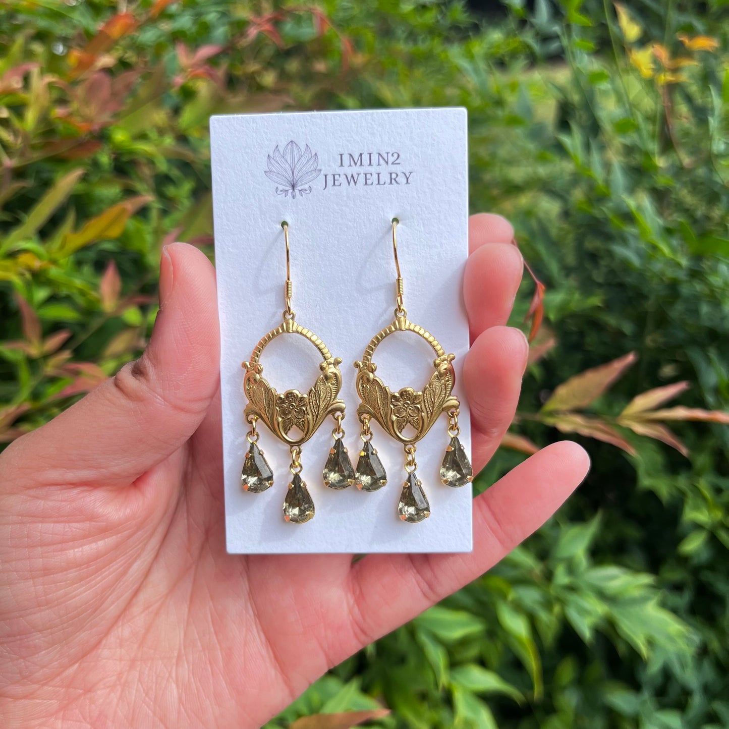 Art Nouveau Black Diamond Earrings