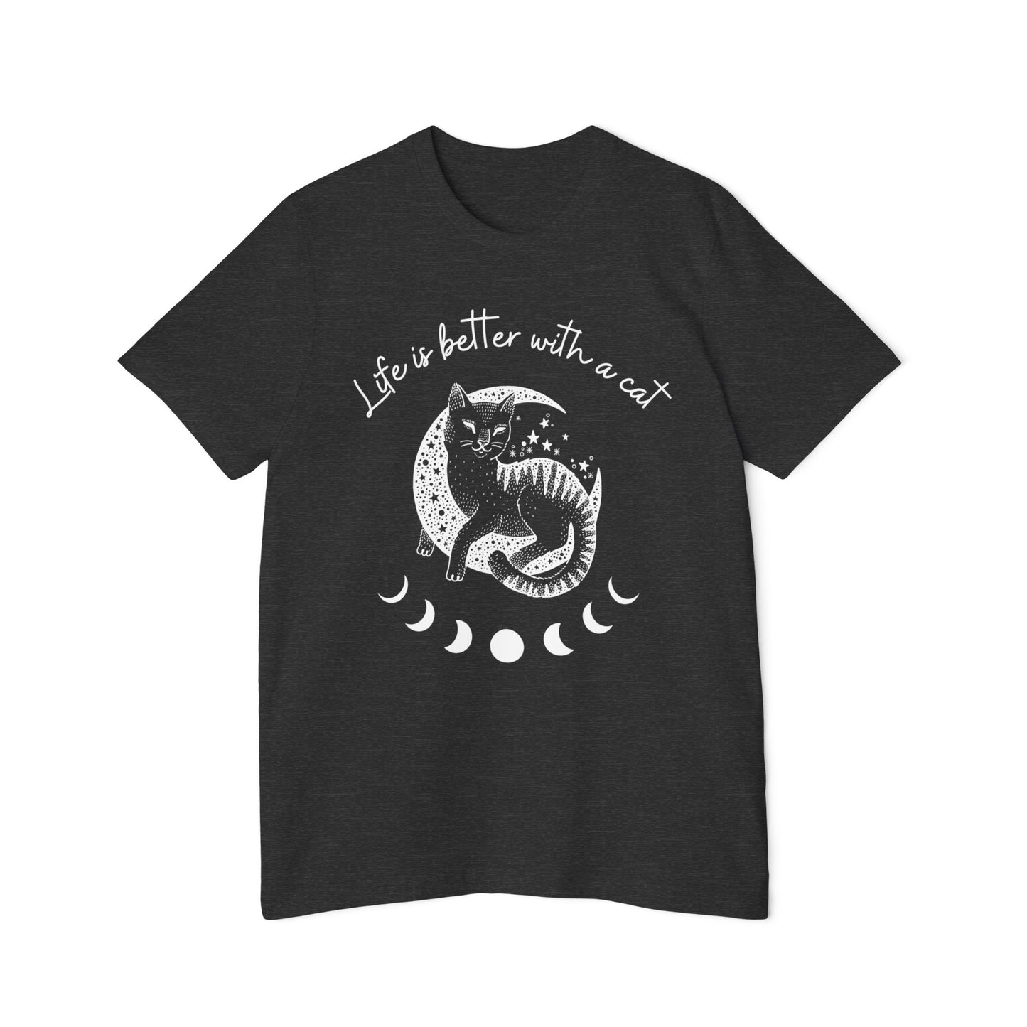 Life is better with a cat - Unisex Short-Sleeve Jersey T-Shirt