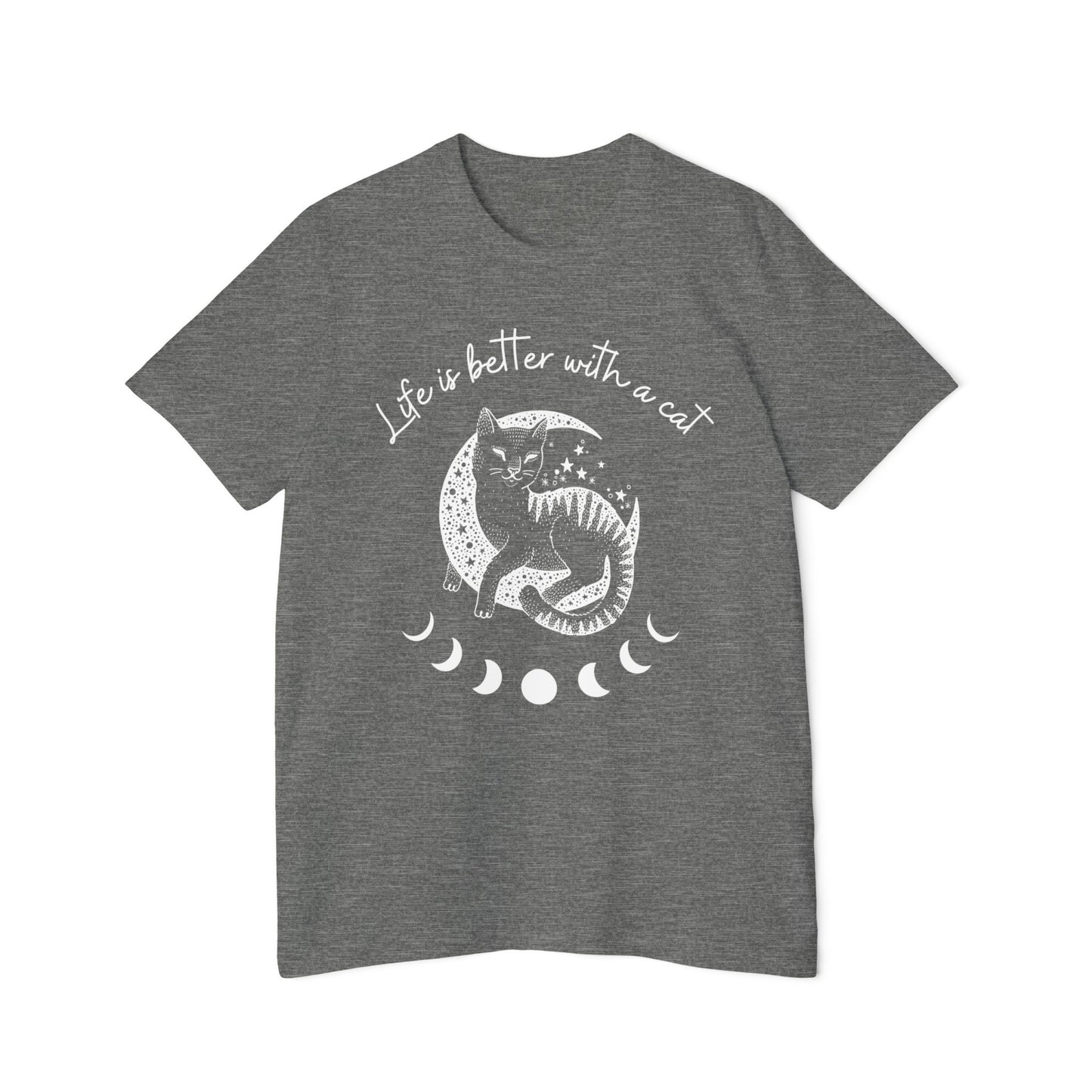 Life is better with a cat - Unisex Short-Sleeve Jersey T-Shirt