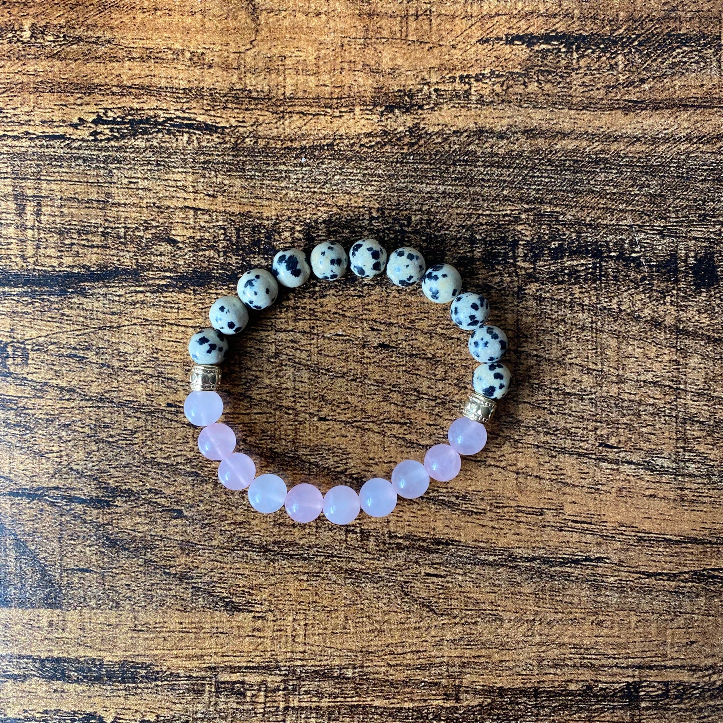 Rose Quartz/Dalmatian Jasper Bracelet