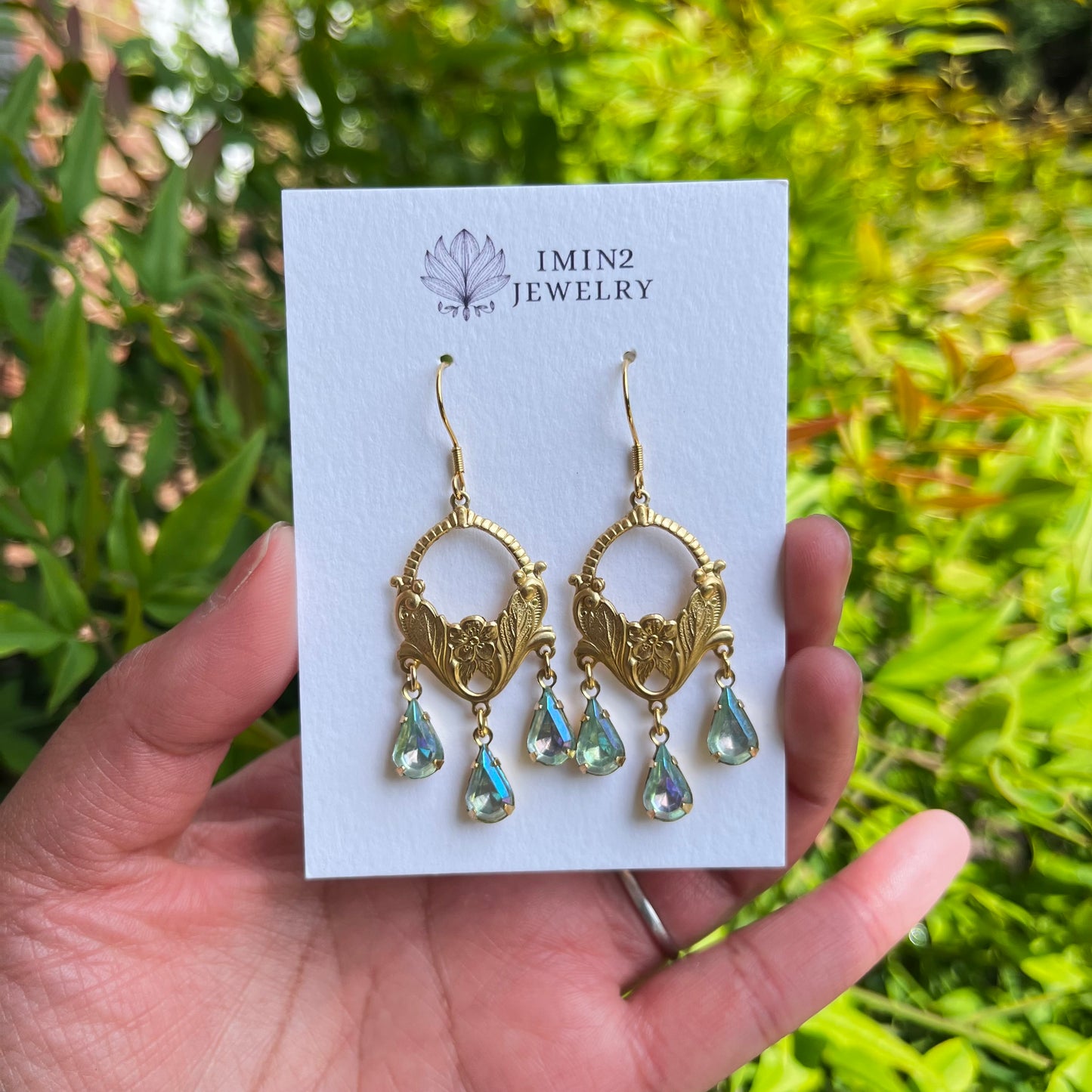 Art Nouveau Aquamarine Earrings