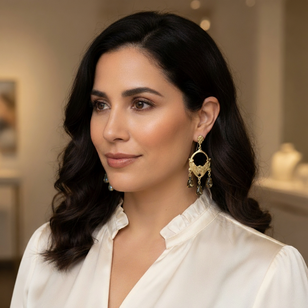 Art Nouveau Black Diamond Earrings