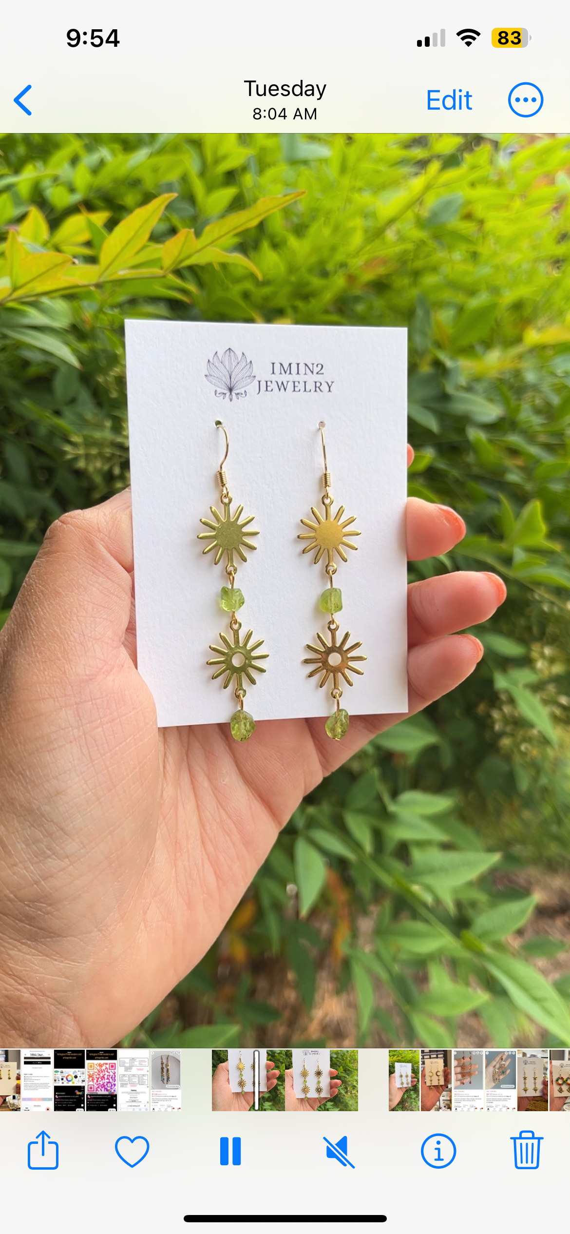 Peridot Brass Sun Earrings