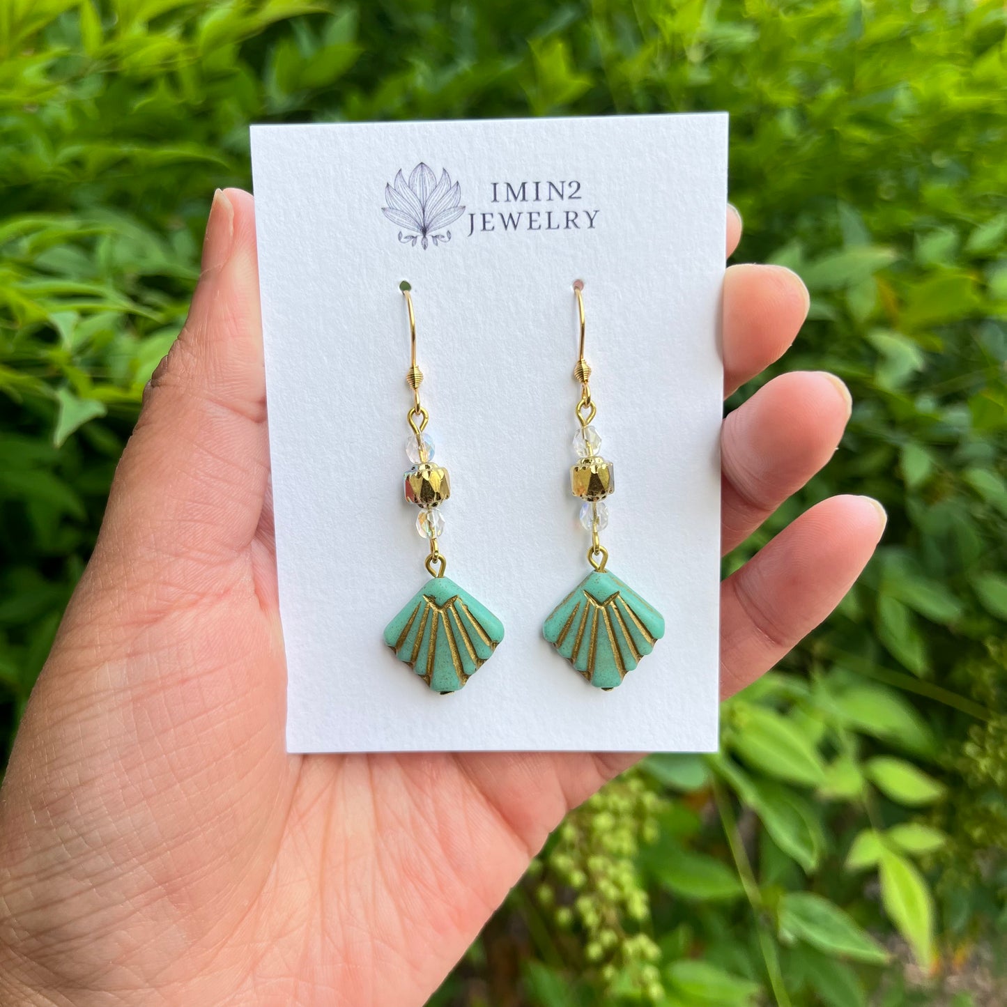 Art Deco Beaded Earrings (In two different colors)