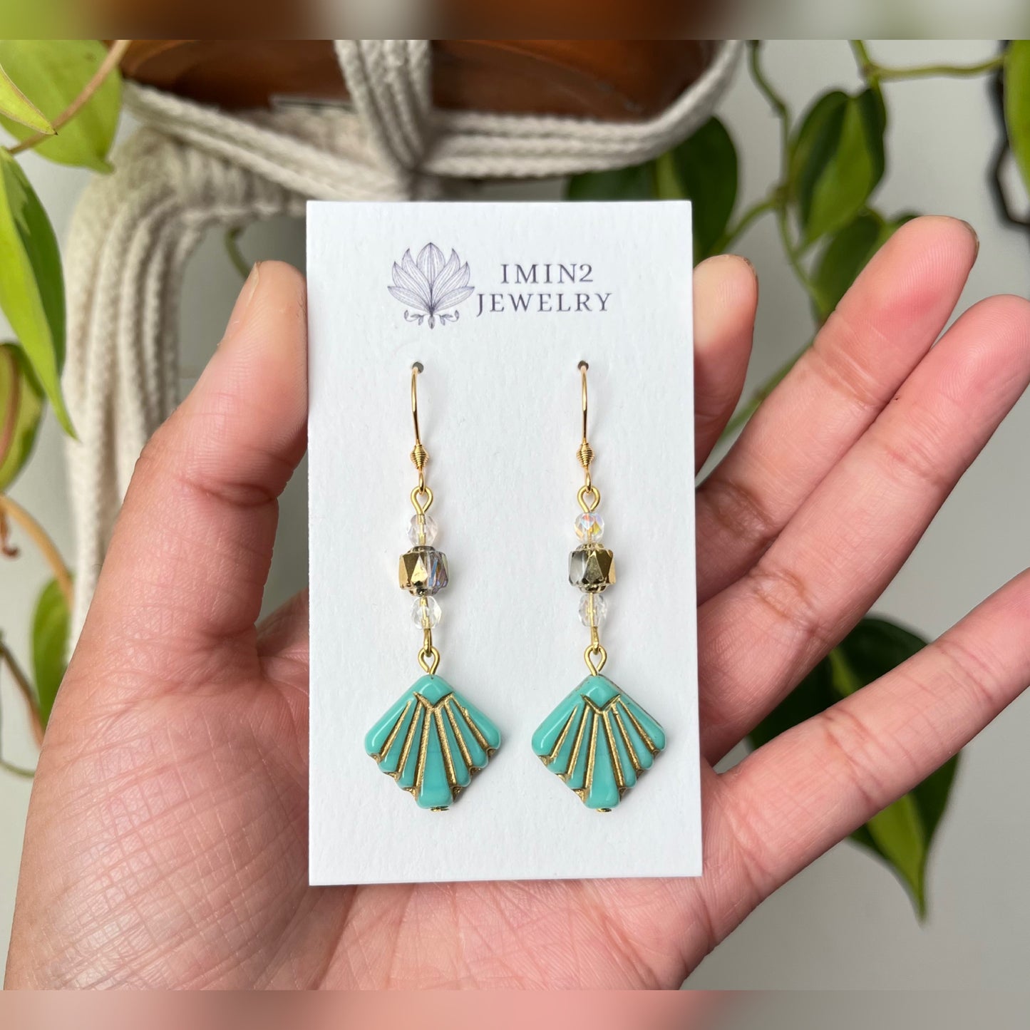 Art Deco Beaded Earrings (In two different colors)
