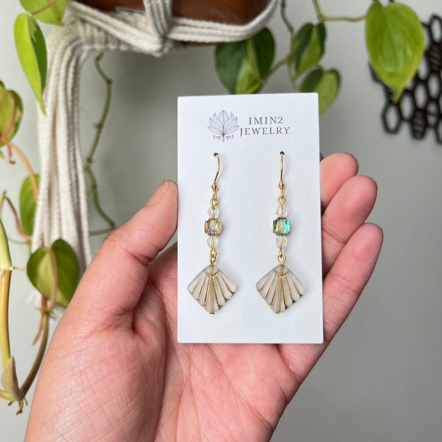 Art Deco Beaded Earrings (In two different colors)