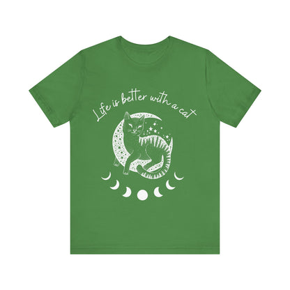 Life is better with a cat - Unisex Jersey Short Sleeve Tee