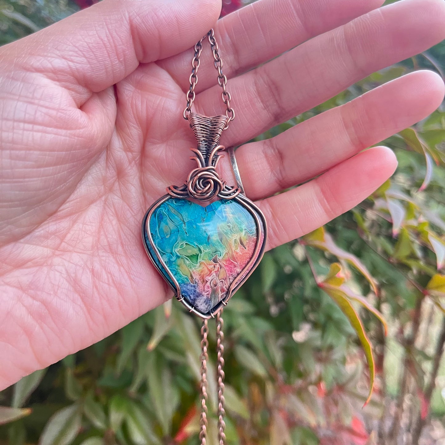 Enchanted Spectrum Heart Necklace