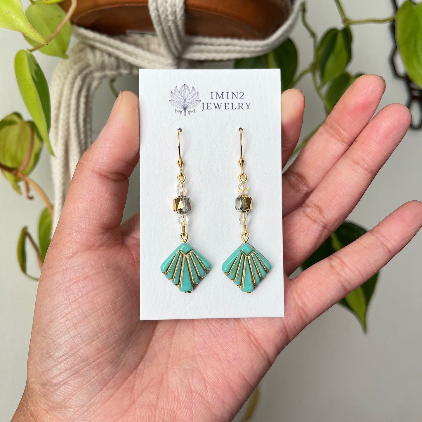 Art Deco Beaded Earrings (In two different colors)